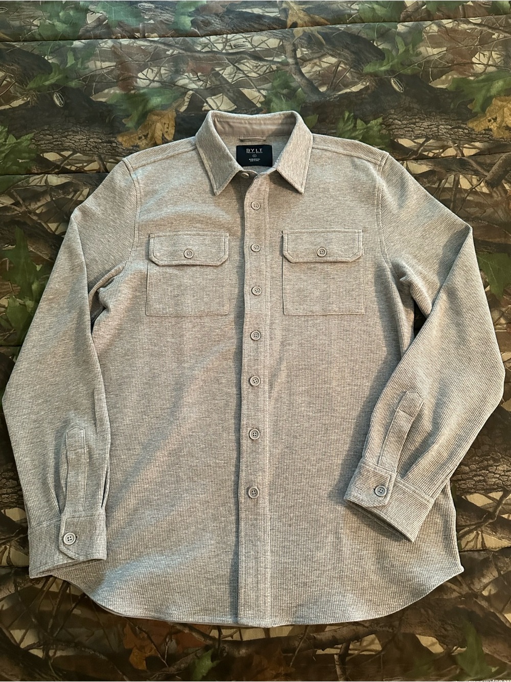 BYLT Basics Men's Light Gray Button-Down Shirt
